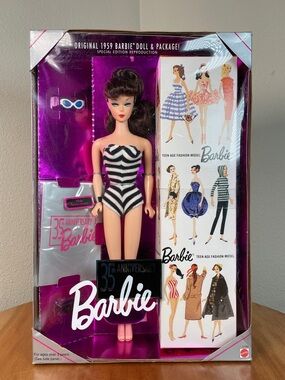 1993 35th ANNIVERSARY Barbie SPECIAL EDITION Repro 1959 Brunette Mattel NIB
